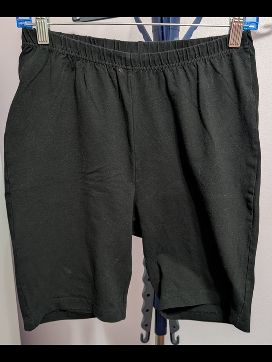Woman Within Pants - Woman Within Black Knit Shorts with Elastic Waist